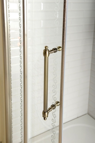 Sapho ANTIQUE 140 cm-es zuhanyajtó, eltolható ajtós, bronz (GQ4214)