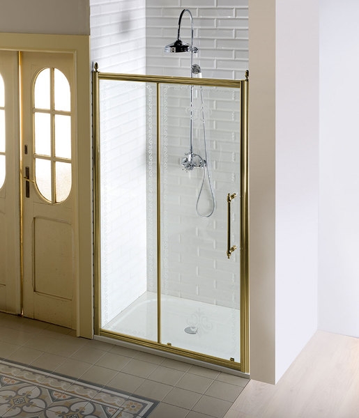 Sapho ANTIQUE 140 cm-es zuhanyajtó, eltolható ajtós, bronz (GQ4214)