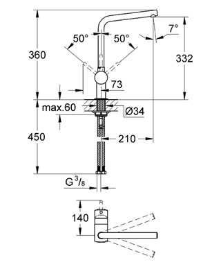 Grohe Minta egykaros mosogató csaptelep 31375 DC0 (31375DC0)