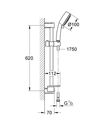 Grohe Tempesta ÚJ Cosmopolitan zuhanygarnitúra IV 9,5 liter/perc 27577 001 (27577001)