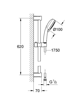 Grohe Tempesta ÚJ Cosmopolitan zuhanygarnitúra IV 9,5 liter/perc 27580 001 (27580001)