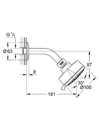 Grohe Tempesta ÚJ Cosmopolitan 100 fejzuhany IV zuhanykarral 9,5 liter/perc 27869 000 (27869000)