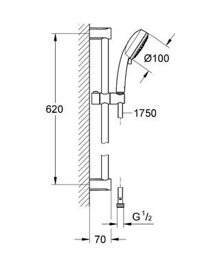 Grohe Tempesta ÚJ Cosmopolitan zuhanygarnitúra III 9,5 liter/perc 27579 001 (27579001)