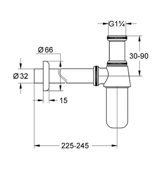 Grohe mosdószifon, króm 28920000