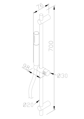 Sapho MINIMAL zuhanyrúd, inox MI001