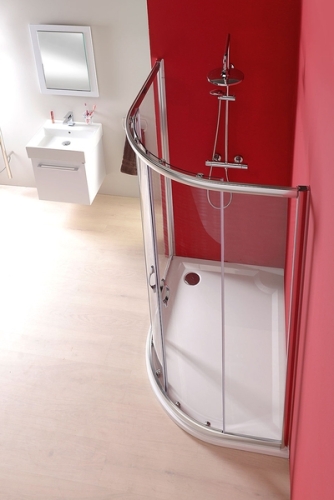 Sapho RIVA 120x90 cm öntöttmárvány íves zuhanytálca, bal (GR1290L)