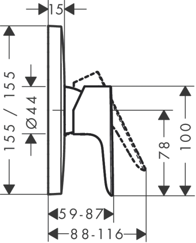 Hansgrohe Talis Select E falsík alatti zuhanycsaptelep 71765 000 (71765000)