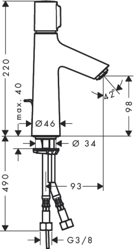 Hansgrohe Talis Select S 100 mosdócsaptelep automata lefolyógarnitúrával 72042 000 (72042000)