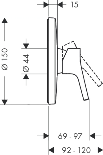 Hansgrohe Talis S falsík alatti Highflow zuhanycsaptelep 72607 000 (72607000)