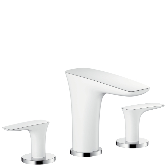 Hansgrohe PuraVida 3-lyukú mosdócsaptelep automata lefolyó-garnitúrával fehér/króm 15063 400 (15063400)
