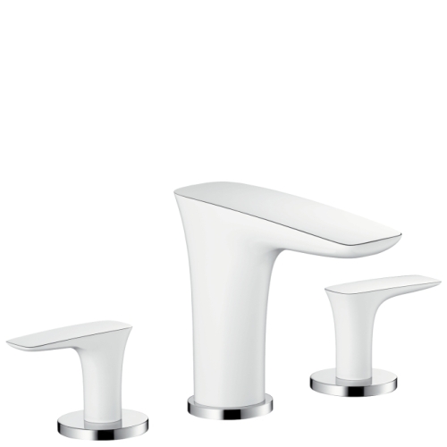 Hansgrohe PuraVida 3-lyukú mosdócsaptelep automata lefolyó-garnitúrával fehér/króm 15063 400 (15063400)