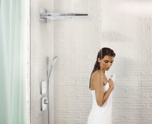 Hansgrohe ShowerSelect Glas termosztátos falsík alatti highflow termosztát színkészlet, fehér/króm 15735 400 (15735400)