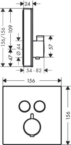 Hansgrohe ShowerSelect Glas termosztátos falsík alatti termosztátos csaptelep színkészlet fehér/króm 15738 400 (15738400)