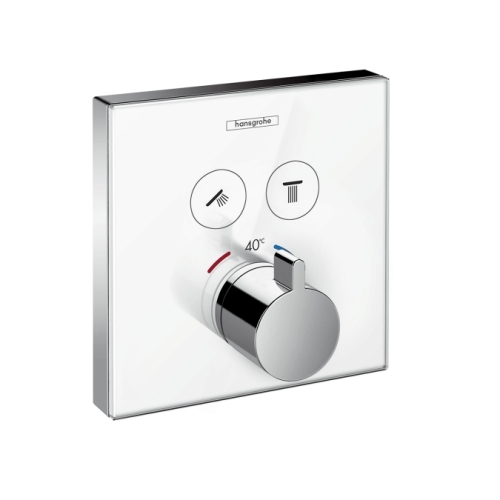 Hansgrohe ShowerSelect Glas termosztátos falsík alatti termosztátos csaptelep színkészlet fehér/króm 15738 400 (15738400)
