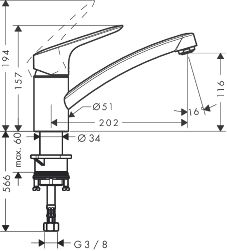 Hansgrohe Logis egykaros konyhai csaptelep 71830 000 (71830000)