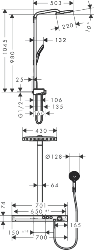Hansgrohe Rainmaker Select 420 2jet Showerpipe fehér/króm 27168 400 (27168400)