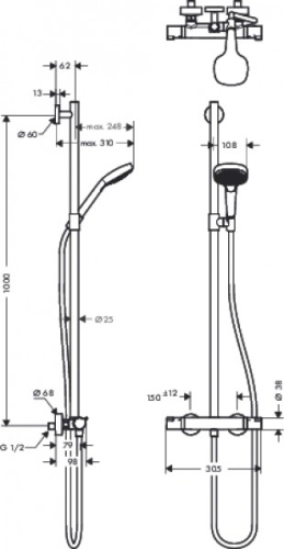 Hansgrohe Croma Select E Multi SemiPipe Ecosmart 9 l/perc 27259 400 (27259400)