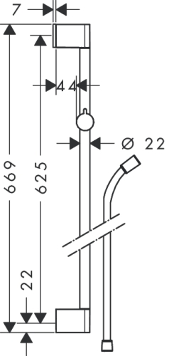 Hansgrohe Unica Croma zuhanyrúd 0,65 m, zuhany gégecsővel 26503 000 (26503000)
