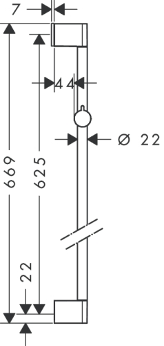 Hansgrohe Unica Croma 0.65 m zuhanyrúd 26505 000 (26505000)