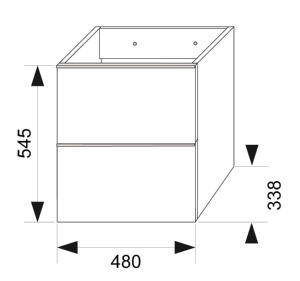 Jika Pure alsószekrény 50 cm-es mosdó alá, 2 fiókkal, fehér H4558021745001 (4.5580.2.174.500.1)