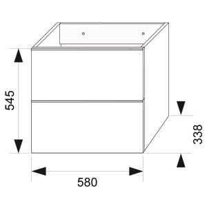 Jika Pure alsószekrény 60 cm-es mosdó alá, 2 fiókkal, fehér H4558321745001 (4.5583.2.174.500.1)