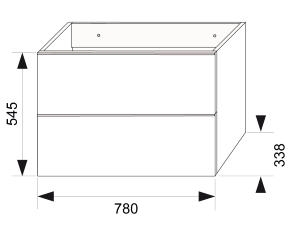 Jika Pure alsószekrény 80 cm-es mosdó alá, 2 fiókkal, fehér H4558721745001 (4.5587.2.174.500.1)