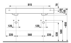 Jika Pure 100x34,5 cm-es dupla mosdó H8144220001041 (8.1442.2.000.104.1)