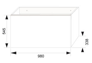 Jika Pure alsószekrény 100 cm-es mosdó alá, 1 fiókkal, fehér H4559011745001 (4.5590.1.174.500.1)