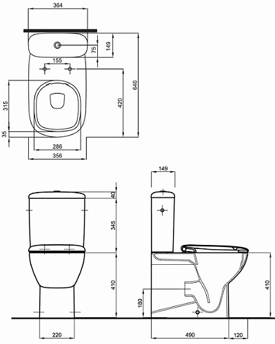Kolo Style mélyöblítésű, monoblokkos WC Rimfree, öblítőperem nélkül L29020 (L29020000)