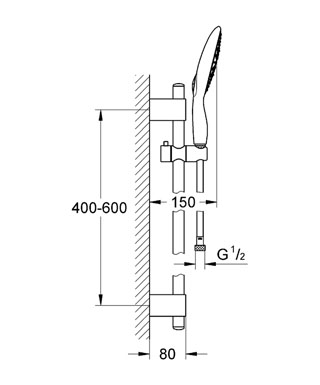 Grohe Power&Soul zuhanygarnitúra 27747 000 (27747000)