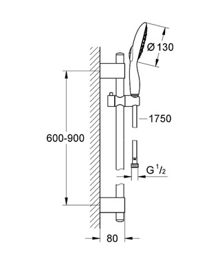 Grohe Power&Soul zuhanygarnitúra 27737 000 (27737000)