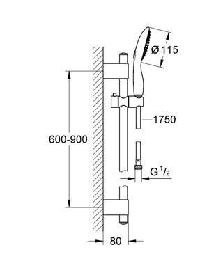 Grohe Power&Soul zuhanygarnitúra 27759 000 (27759000)