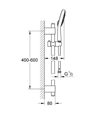 Grohe Power&Soul Cosmopolitan zuhanygarnitúra 27731 000 (27731000)