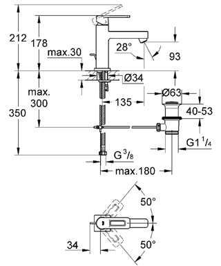 Grohe Quadra egykaros mosdócsaptelep 23441 000 (23441000)