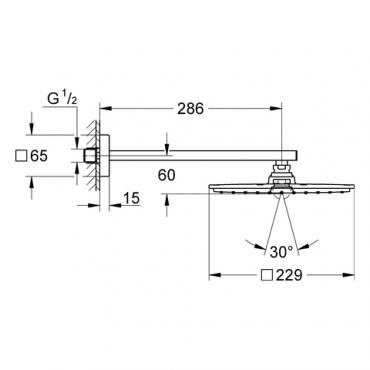 Grohe Rainshower® Allure 210 fejzuhany zuhanykarral 9,5 l/perc 26064 000 (26064000)