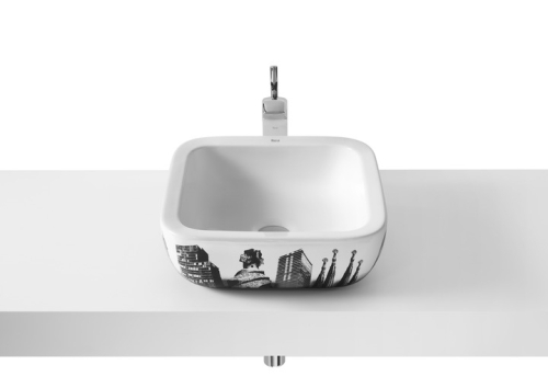 Roca Urban 40x40 cm-es pultra ültethető porcelán mosdó, Barcelona A32765S00U