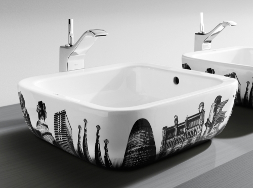 Roca Urban 40x40 cm-es pultra ültethető porcelán mosdó, Barcelona A32765S00U