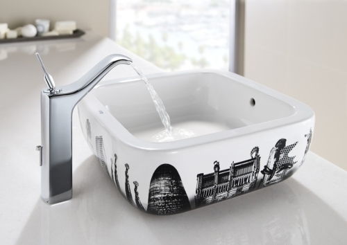 Roca Urban 40x40 cm-es pultra ültethető porcelán mosdó, Barcelona A32765S00U