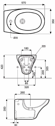Kolo Ovum fali bidé (L45100000)