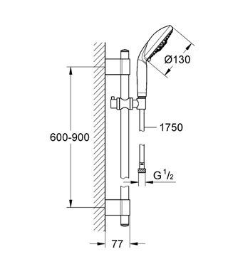 Grohe Rainshower Classic zuhanygarnitúra 130 mm-es kézizuhannyal 28769 000 (28769000)