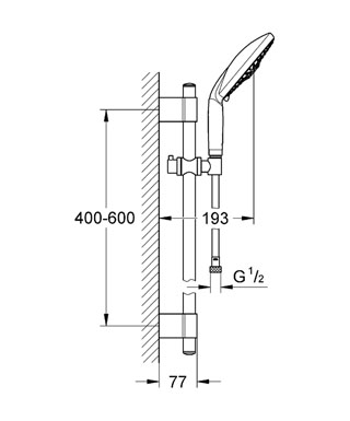 Grohe Rainshower Classic zuhanygarnitúra 130 mm-es kézizuhannyal 28768 001 (28768001)