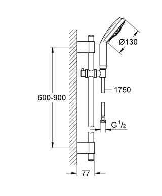 Grohe Rainshower Cosmopolitan zuhanygarnitúra 130 mm-es kézizuhannyal 28762 001 (28762001)