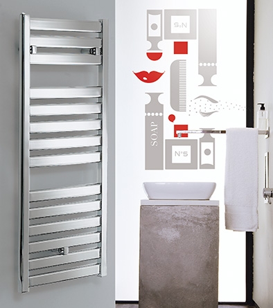Lazzarini Capri egyenes dizájn törölközőszárítós radiátor, króm 719x500 mm (386134)