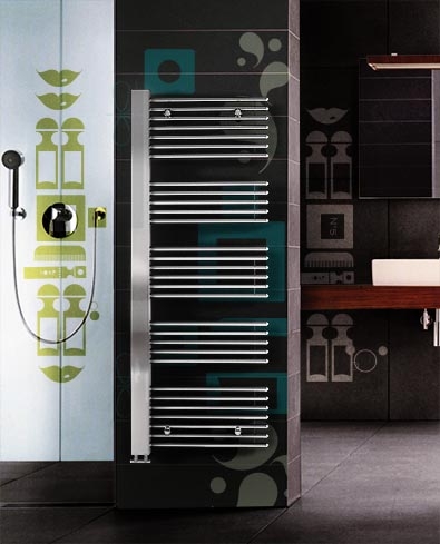 Lazzarini Grado egyenes dizájn törölközőszárítós radiátor, króm 1190x600 mm (386233)