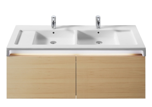 Roca Stratum 130x50 cm-es fali vagy bútorra ültethető dupla mosdó A327630000