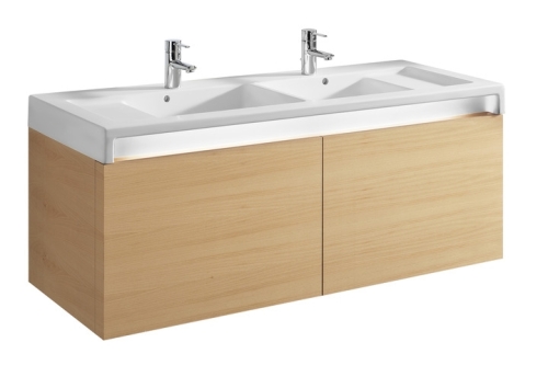 Roca Stratum 130x50 cm-es fali vagy bútorra ültethető dupla mosdó A327630000