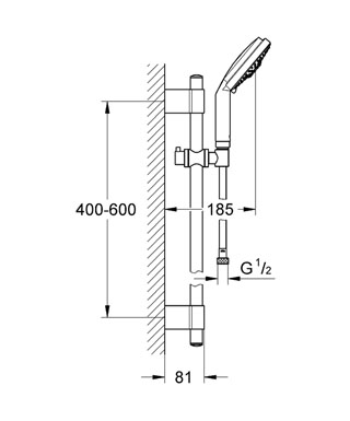 Grohe Rainshower Cosmopolitan zuhanygarnitúra 130 mm-es kézizuhannyal 28757 001 (28757001)