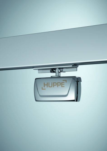 Hüppe Aqua 100 cm-es lengőajtó, Anti-plaque bevonatú átlátszó üveg, króm profil (140907)