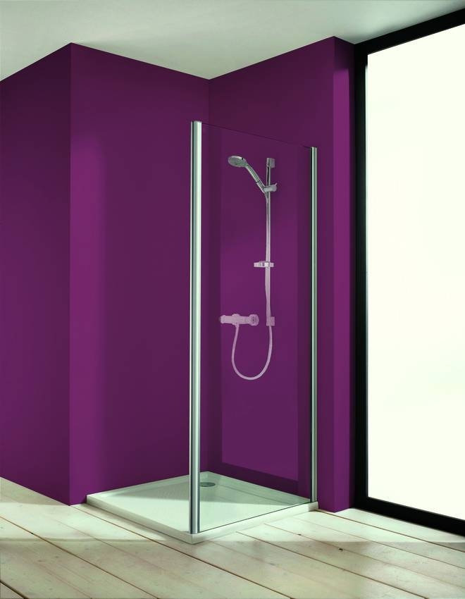 Hüppe Aqua 70 cm-es oldalfal, Anti-plaque bevonatú átlátszó üveg, króm profil (140501)