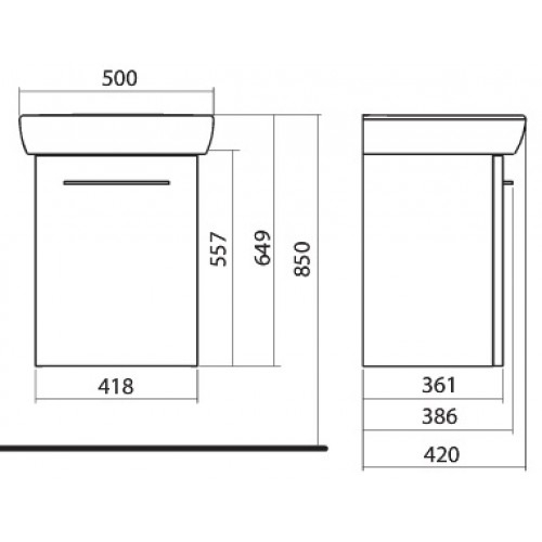 Kolo Nova Pro fehér/fehér fürdőszobaegység 50 cm (M39004000) M39004